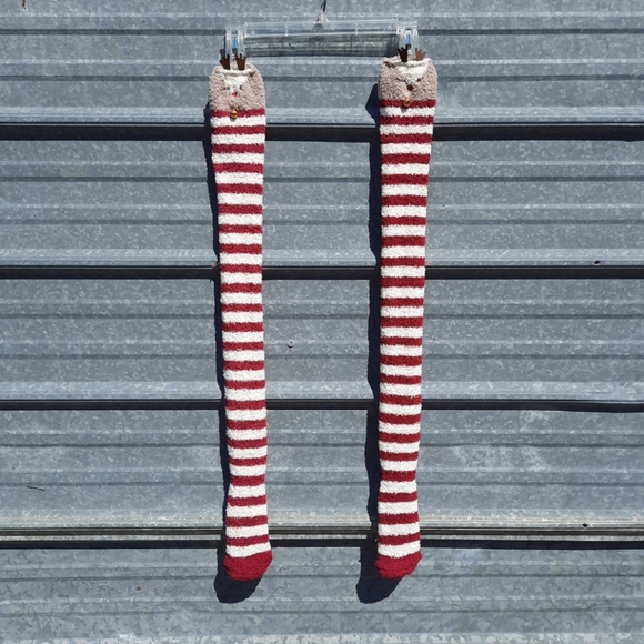 Christmas Reindeer Thigh High Socks with Bells - Picture 3 of 11